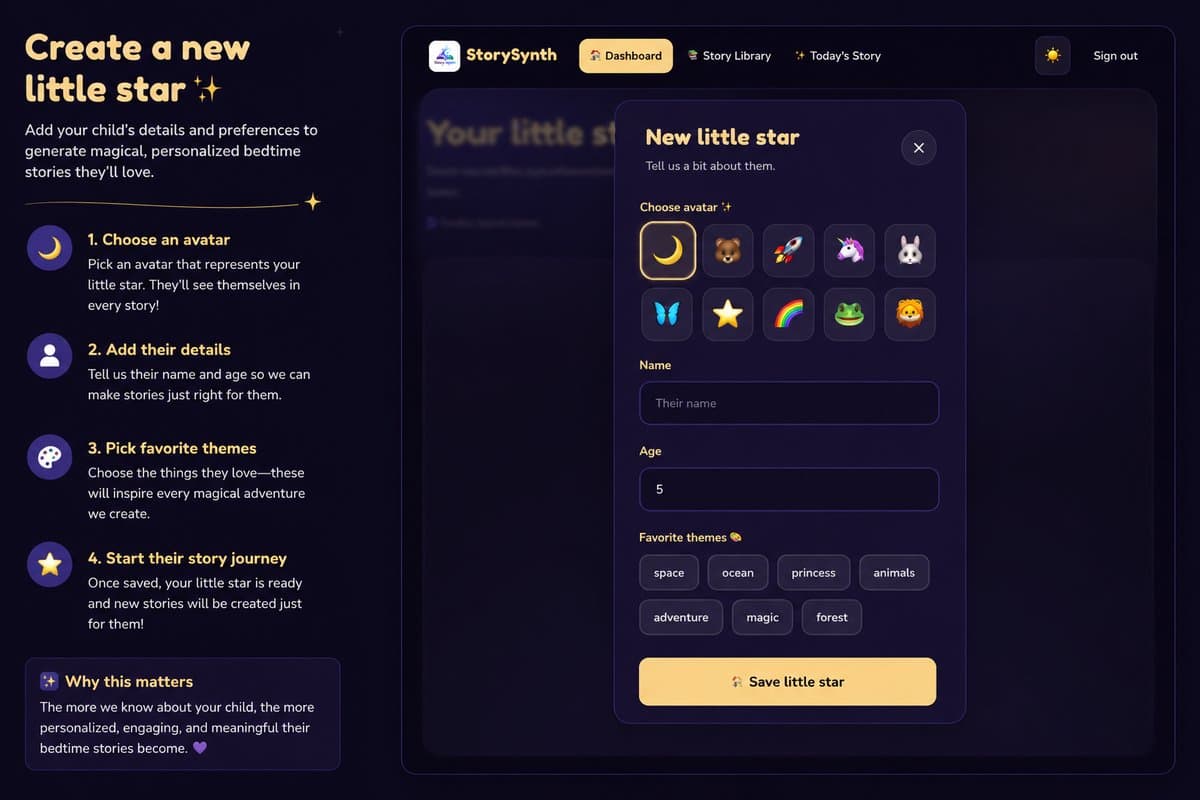 AI story generator customizing plotlines, characters, and moral themes.